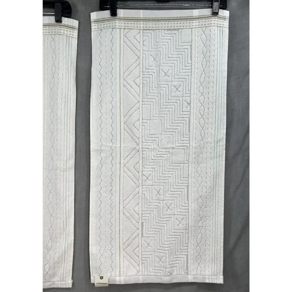 Anthropologie Windstream Hand towels Set of 4 Cotton Grey Montif